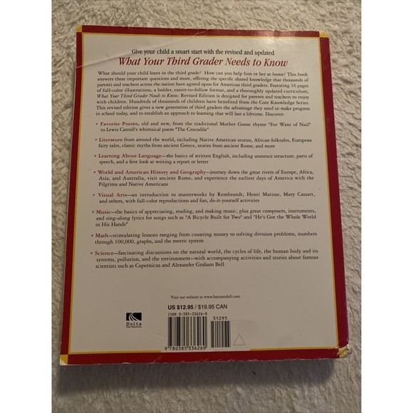 What Your Third Grader Needs to Know Paperback 2001 Revised Edition Education - Picture 4 of 8